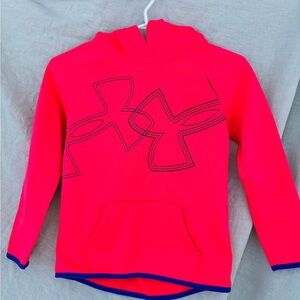 Under Armour Kids' vibrant Orangey-Pink Hoodie, Youth Medium